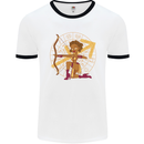 Sagittarius Female Archer Star Sign Mens Ringer T-Shirt White/Black
