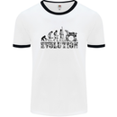 Evolution of Drums Mens White Ringer T-Shirt White/Black