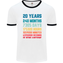 20th Birthday 20 Year Old Mens Ringer T-Shirt White/Black