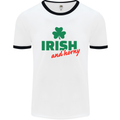 Irish and Horny St. Patrick's Day Mens White Ringer T-Shirt White/Black