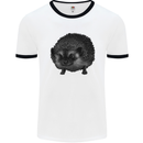 A Hedgehog Drawing Mens White Ringer T-Shirt White/Black