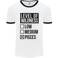 Levels of Wildness Pisces Mens White Ringer T-Shirt White/Black