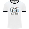 Panda Bear Funny Sleep Sleeping Nightwear Mens White Ringer T-Shirt White/Black