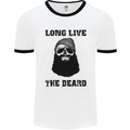 Long Live the Beard Mens White Ringer T-Shirt White/Black