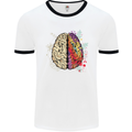 Science vs Artistic Brain Art IQ Physics Mens White Ringer T-Shirt White/Black