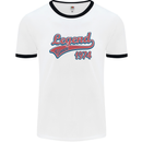 Legend Since 49th Birthday 1974 Mens Ringer T-Shirt White/Black