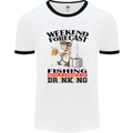 Fishing Fisherman Forecast Alcohol Beer Mens White Ringer T-Shirt White/Black