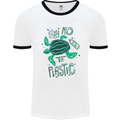 Climate Change Say No To Plastic Mens Ringer T-Shirt White/Black