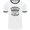 2nd Wedding Anniversary 2 Year Funny Wife Mens Ringer T-Shirt White/Black
