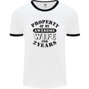 2nd Wedding Anniversary 2 Year Funny Wife Mens Ringer T-Shirt White/Black