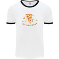 My Pizza Universe Funny Food Diet Mens White Ringer T-Shirt White/Black