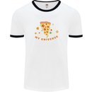 My Pizza Universe Funny Food Diet Mens White Ringer T-Shirt White/Black