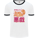 Kawaii Red Panda Japanese Cute Mens White Ringer T-Shirt White/Black