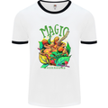 Magic Mushrooms Drugs LSD Acid Trip Mens White Ringer T-Shirt White/Black