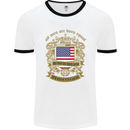 All Men Are Born Equal American America USA Mens White Ringer T-Shirt White/Black