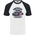 American Hot Rod Hotrod Enthusiast Car Mens S/S Baseball T-Shirt White/Black