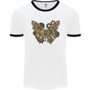 Steampunk Butterfly Butterflies Mens Ringer T-Shirt White/Black