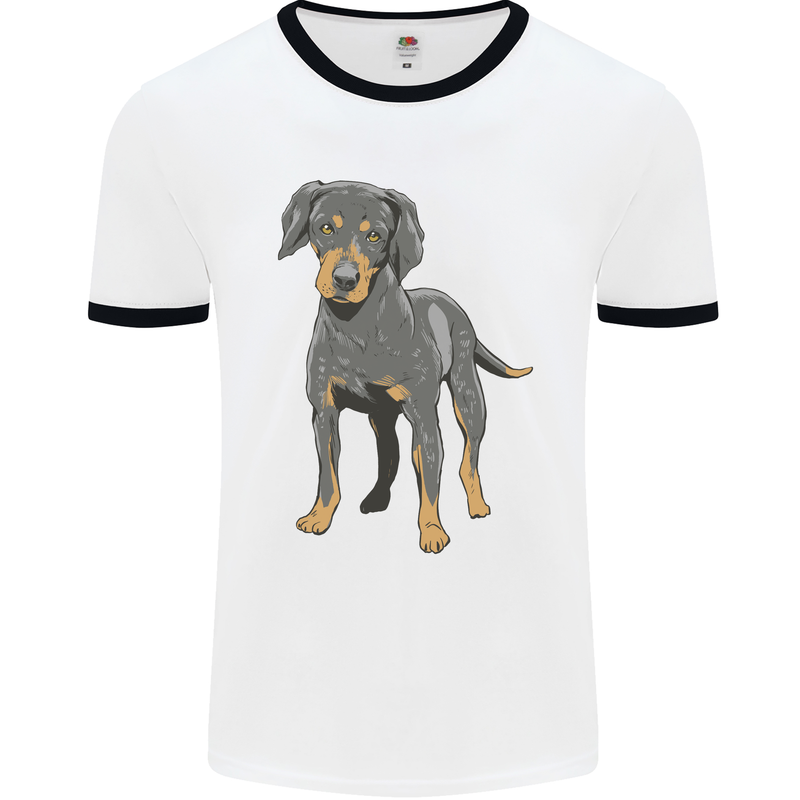 A Coonhound Dog Mens Ringer T-Shirt White/Black