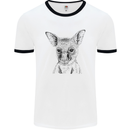 Baby Kangaroo Sketch Ecology Environment Mens White Ringer T-Shirt White/Black