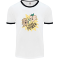 Vegan Power Funny Mens White Ringer T-Shirt White/Black