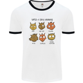 Cats Types of Coffee Drinkers Mens White Ringer T-Shirt White/Black