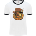 Steampunk Pumpkin Halloween Mens Ringer T-Shirt White/Black