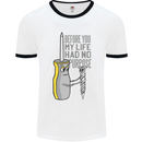 Screwdriver Funny Carpenter Electrician DIY Mens White Ringer T-Shirt White/Black