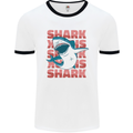 A Great White Shark Mens White Ringer T-Shirt White/Black