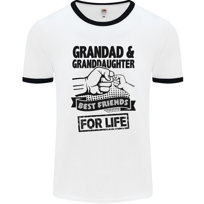 Grandad and Granddaughter Grandparent's Day Mens White Ringer T-Shirt White/Black