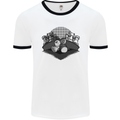 Chess Pieces Player Playing Mens White Ringer T-Shirt White/Black