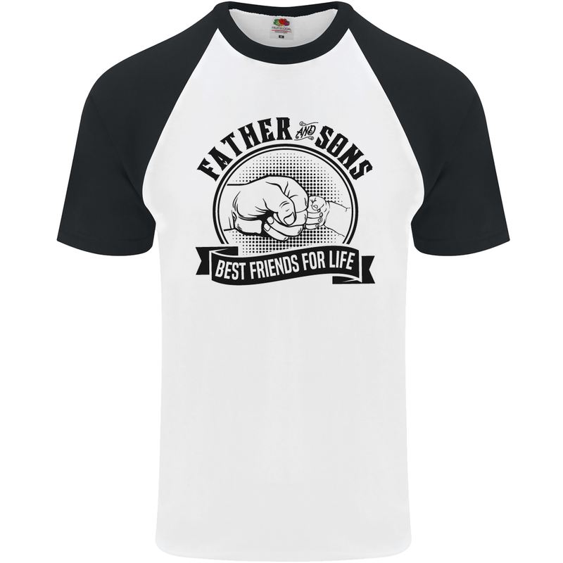 Father & Sons Best Friends Father's Day Mens S/S Baseball T-Shirt White/Black