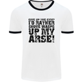 Give up the Gym? Funny Training Top Fitness Mens White Ringer T-Shirt White/Black