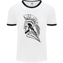 Spartan Helmet Training Bodybuilding MMA Mens Ringer T-Shirt White/Black