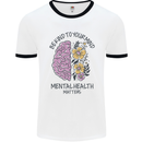 Be Kind to Your Mind Mental Health Mens Ringer T-Shirt White/Black