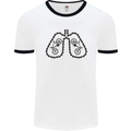 Bicycle Lungs Funny Cycling Bike Cyclist Mens White Ringer T-Shirt White/Black