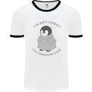 Im Not Short Im Penguine Size Funny Mens Ringer T-Shirt White/Black