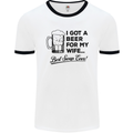 A Beer for My Wife Best Swap Ever Funny Mens White Ringer T-Shirt White/Black