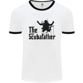 The Scuba Father Day Funny Diver Diving Mens White Ringer T-Shirt White/Black