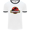 Grandpasaurus Funny Grandpa Grandad Mens White Ringer T-Shirt White/Black