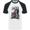 Graveyard Rock Guitar Skull Heavy Metal Mens S/S Baseball T-Shirt White/Black
