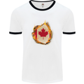 The Canadian Maple Leaf Flag Fire Canada Mens White Ringer T-Shirt White/Black