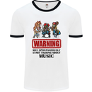 Music Festival Beer Alcohol Gig Dance Rock Mens White Ringer T-Shirt White/Black