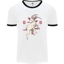 Chinese Zodiac Shengxiao Year of the Goat Mens White Ringer T-Shirt White/Black