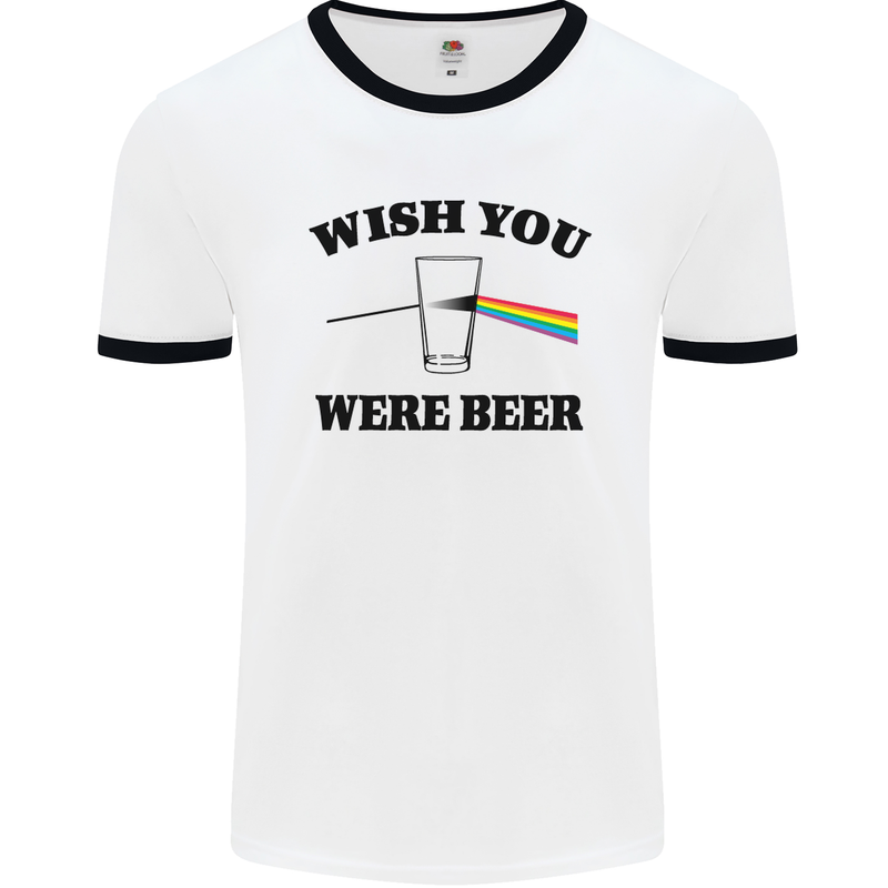 Wish You Were Beer St Patricks Day Alcohol Mens Ringer T-Shirt White/Black