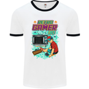 Retro Gamer Arcade Games Gaming Mens White Ringer T-Shirt White/Black