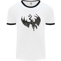Moodolf Funny Rudolf Christmas Cow Mens Ringer T-Shirt White/Black