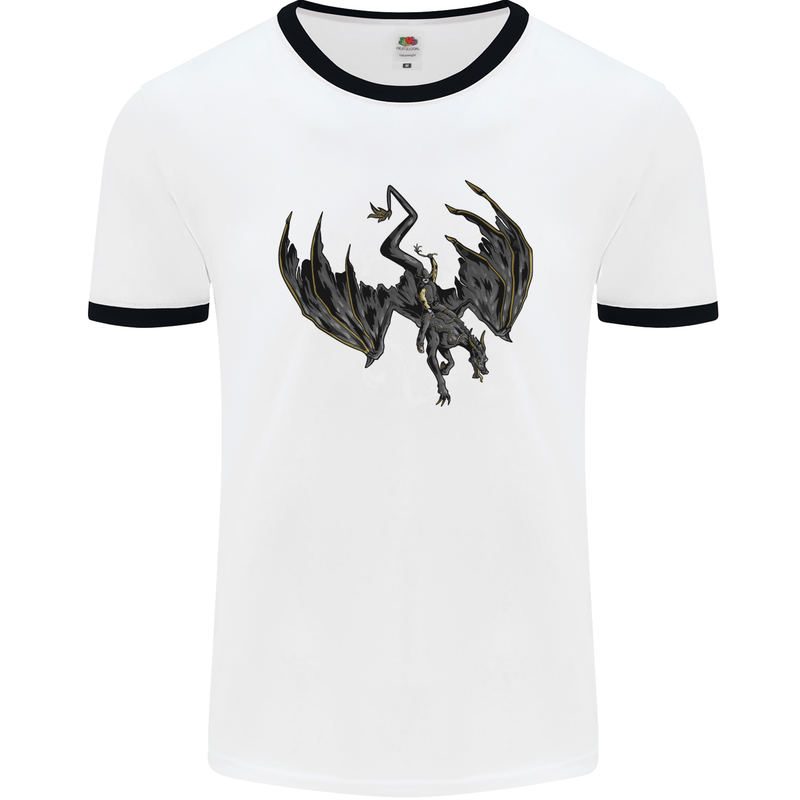 Moodolf Funny Rudolf Christmas Cow Mens Ringer T-Shirt White/Black