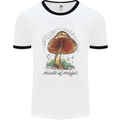 Made of Magic Mushrooms LSD Trippy Mens Ringer T-Shirt White/Black