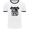 Viking Dad Funny Fathers Day Ragnar Odin Mens Ringer T-Shirt White/Black