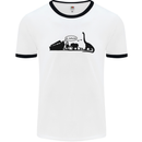 Noahs Ark Dinosaurs T-Rex Atheist Atheism Mens White Ringer T-Shirt White/Black